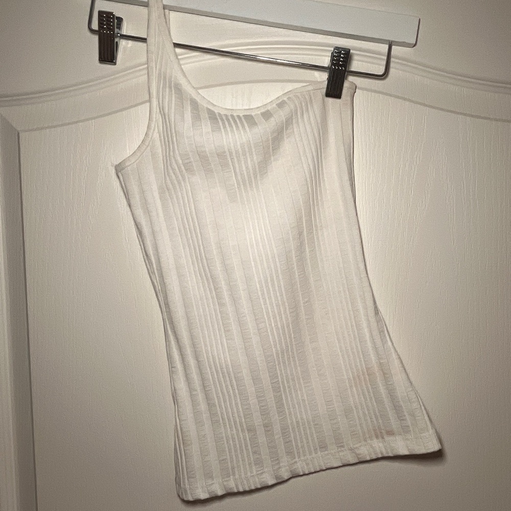 H&M White Ribbed Tank Top